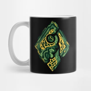 Forrest Green Abstract Rhombus Mug